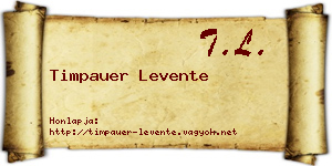 Timpauer Levente névjegykártya