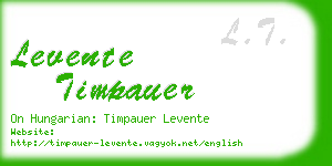 levente timpauer business card